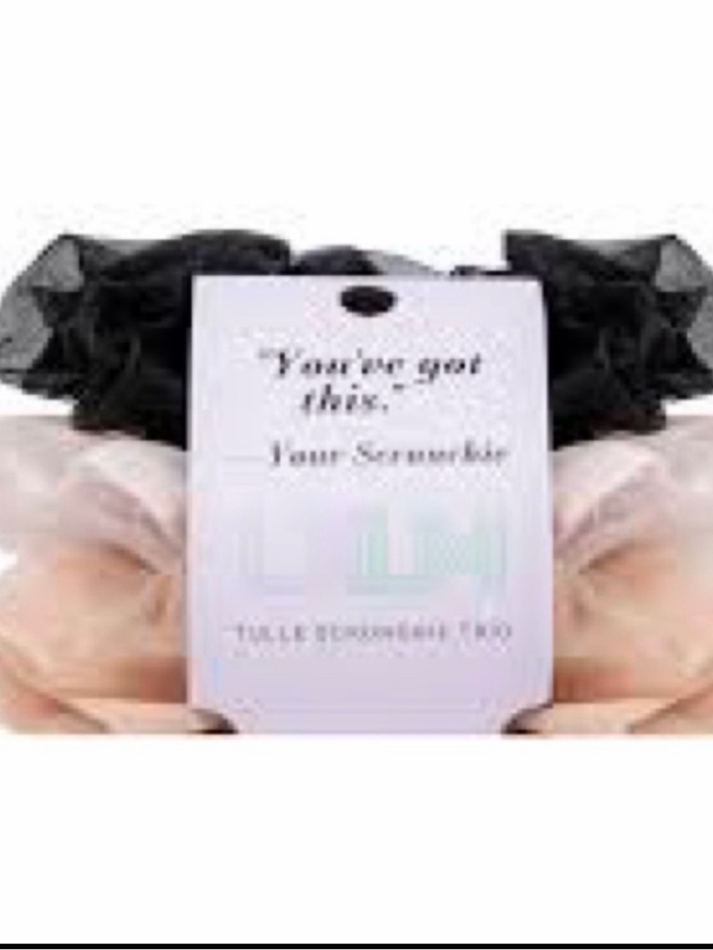 🌟5/$10 Black and Blush Satin Scrunchie Set - 3 Pack